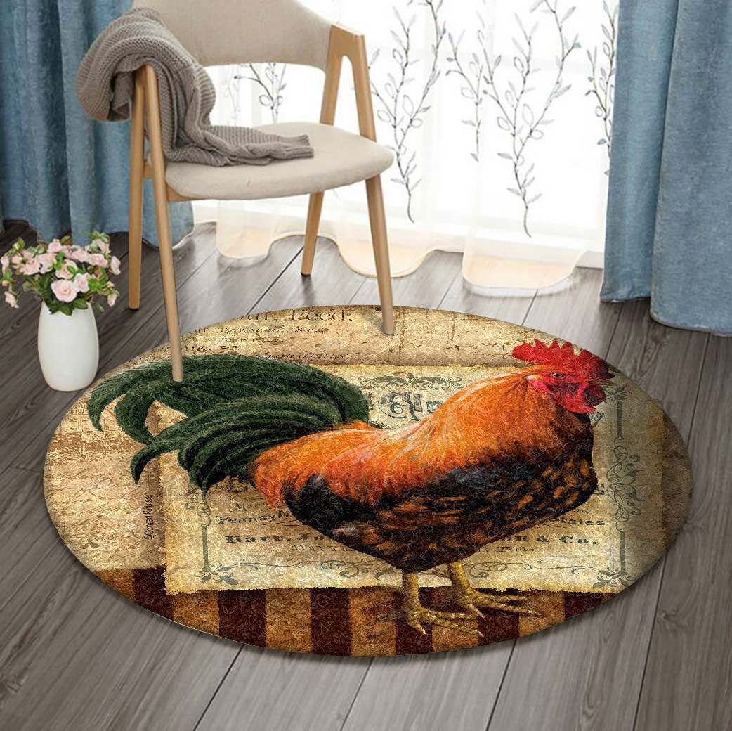 Rooster Round Carpet