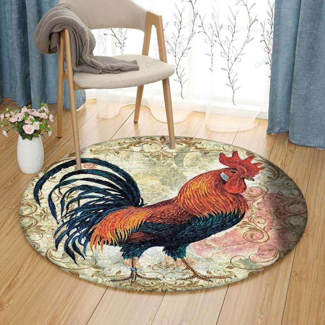 Rooster Round Carpet