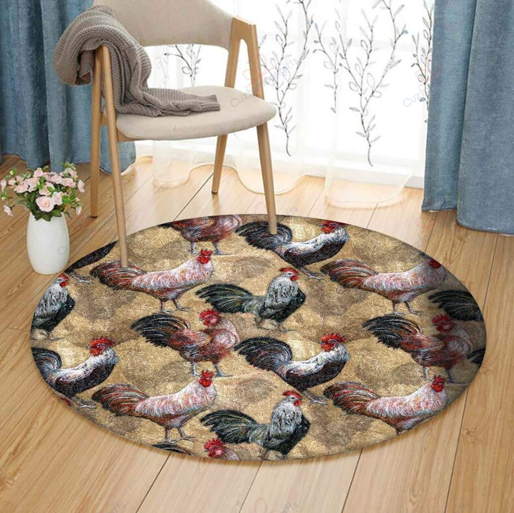 Rooster Round Carpet