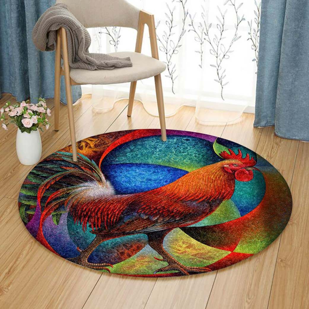 Rooster Round Carpet