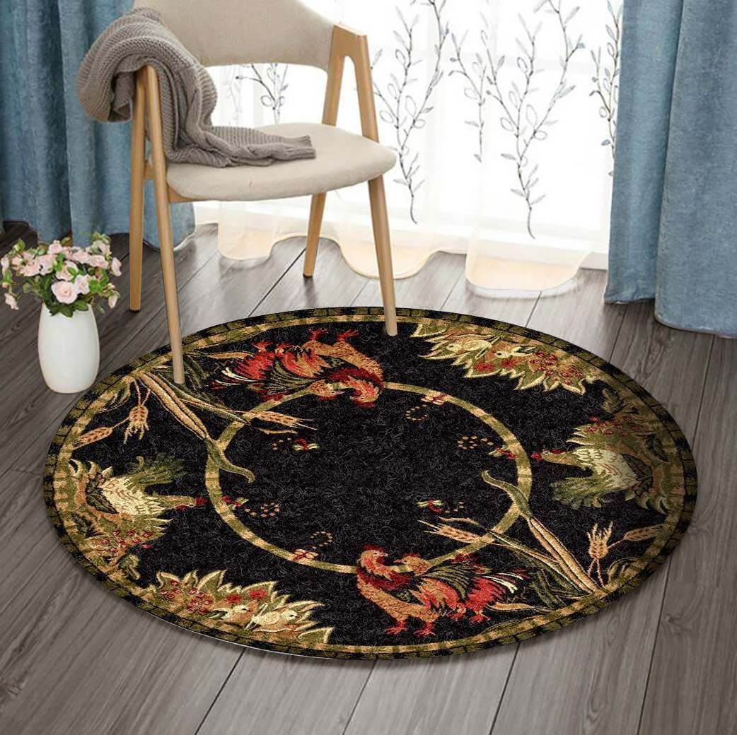 Rooster Round Carpet
