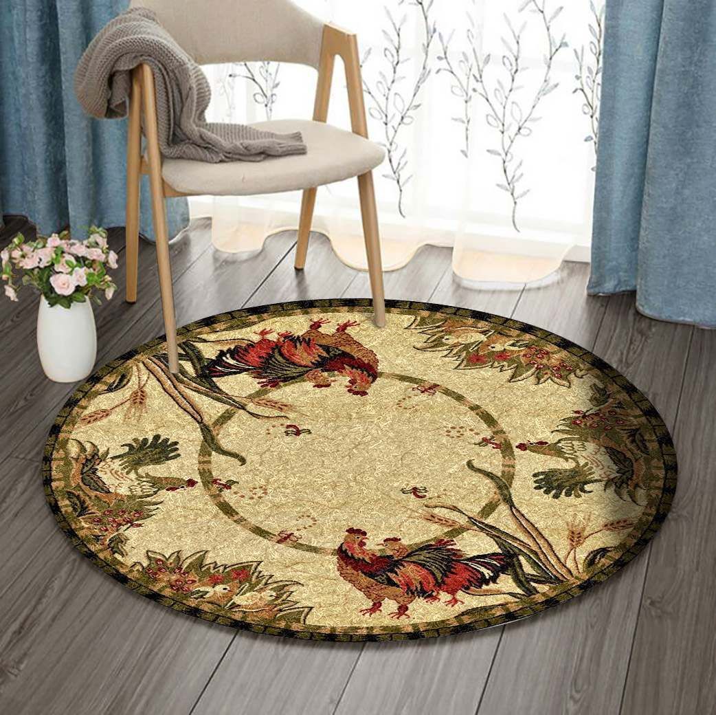 Rooster Round Carpet