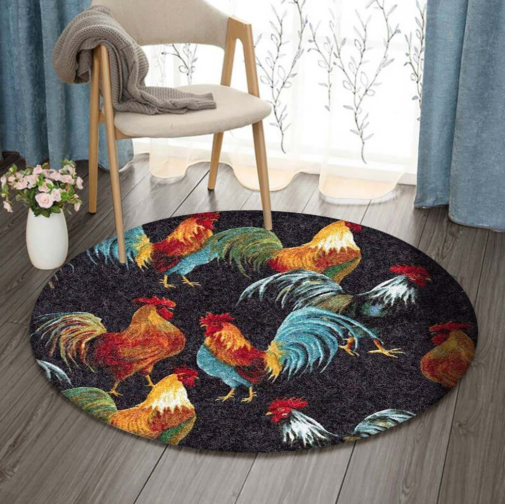 Rooster Round Carpet