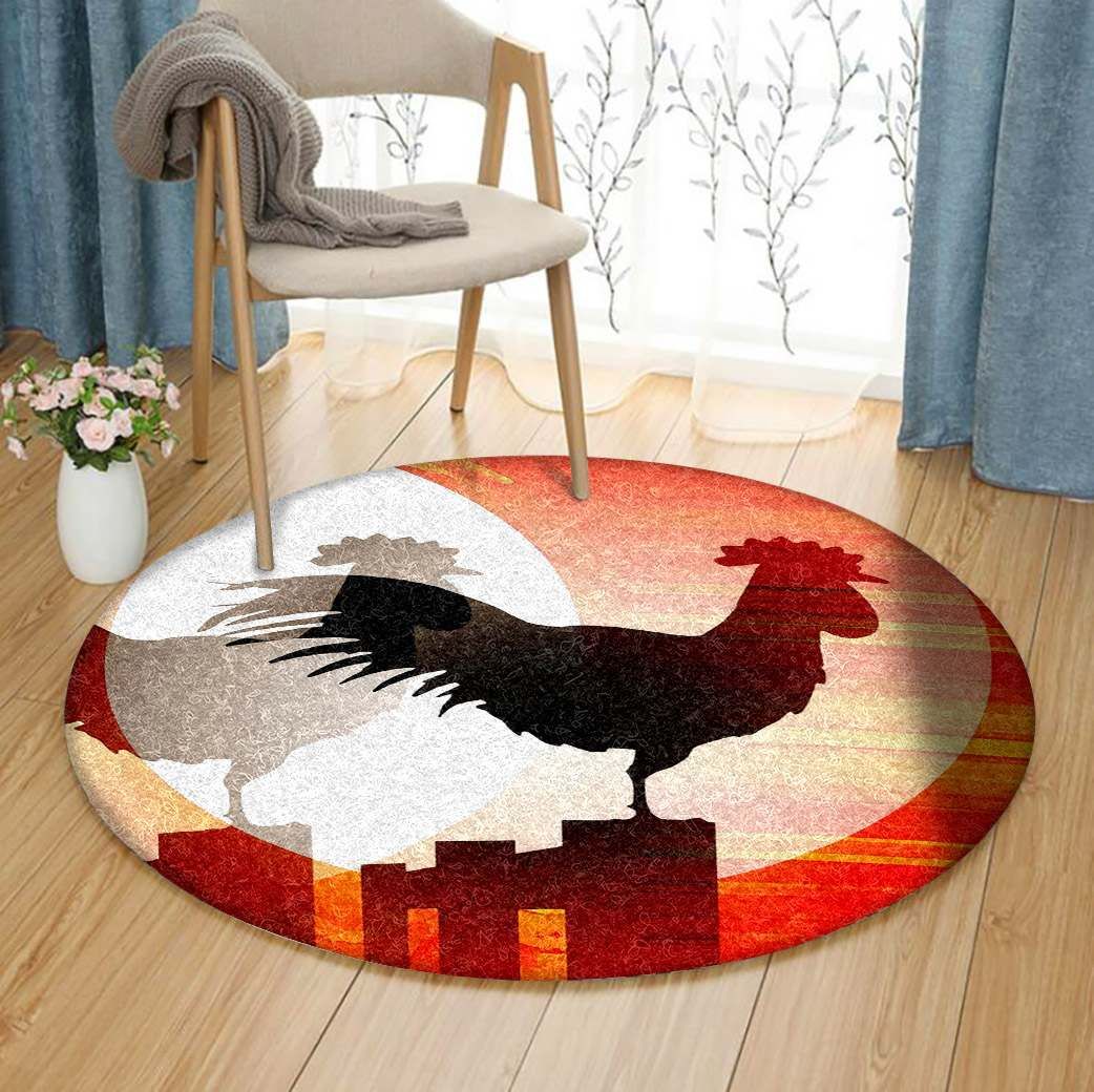 Rooster Round Carpet