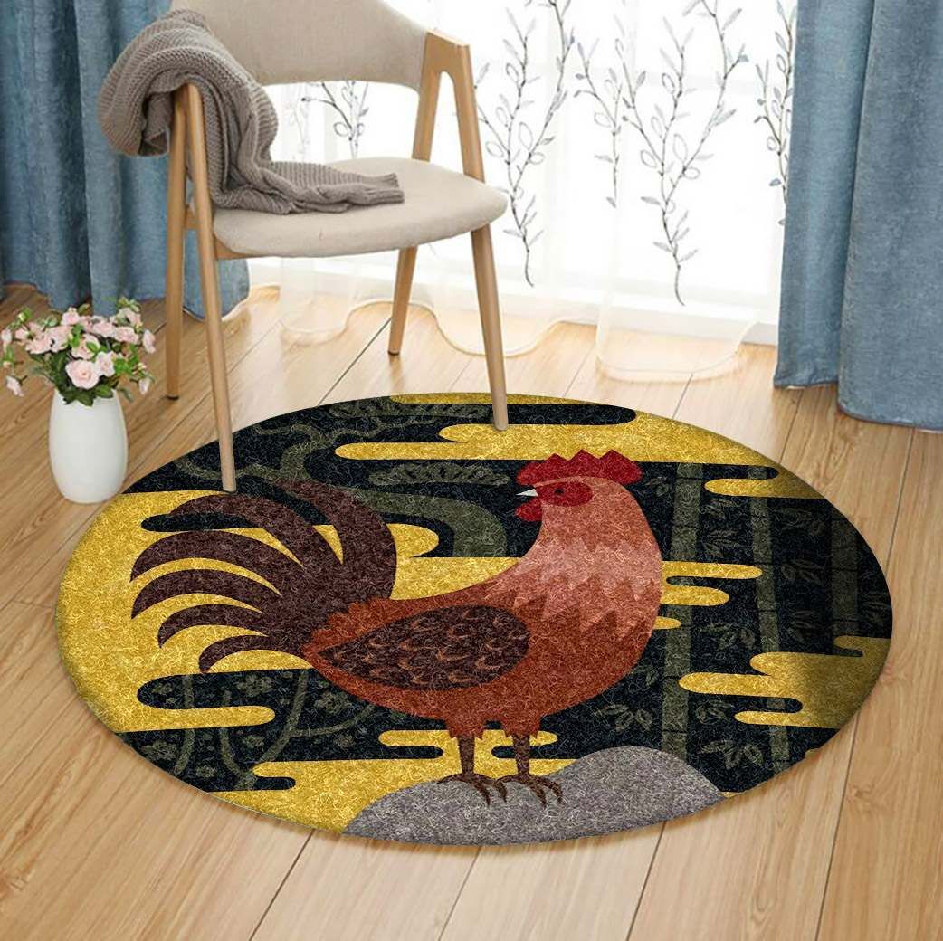 Rooster Round Carpet