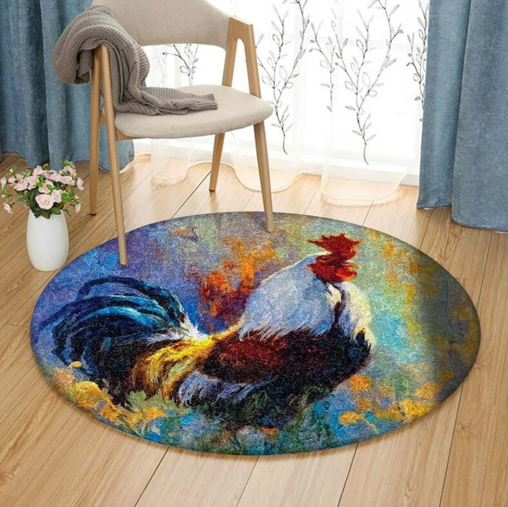 Rooster Round Carpet