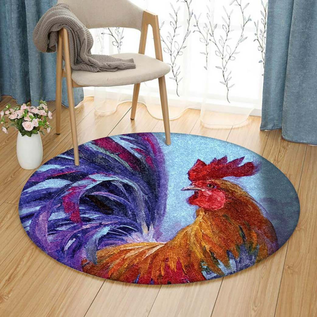 Rooster Round Carpet