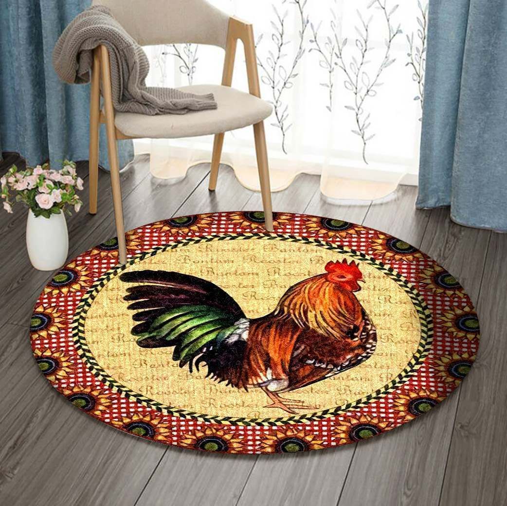 Rooster Round Carpet