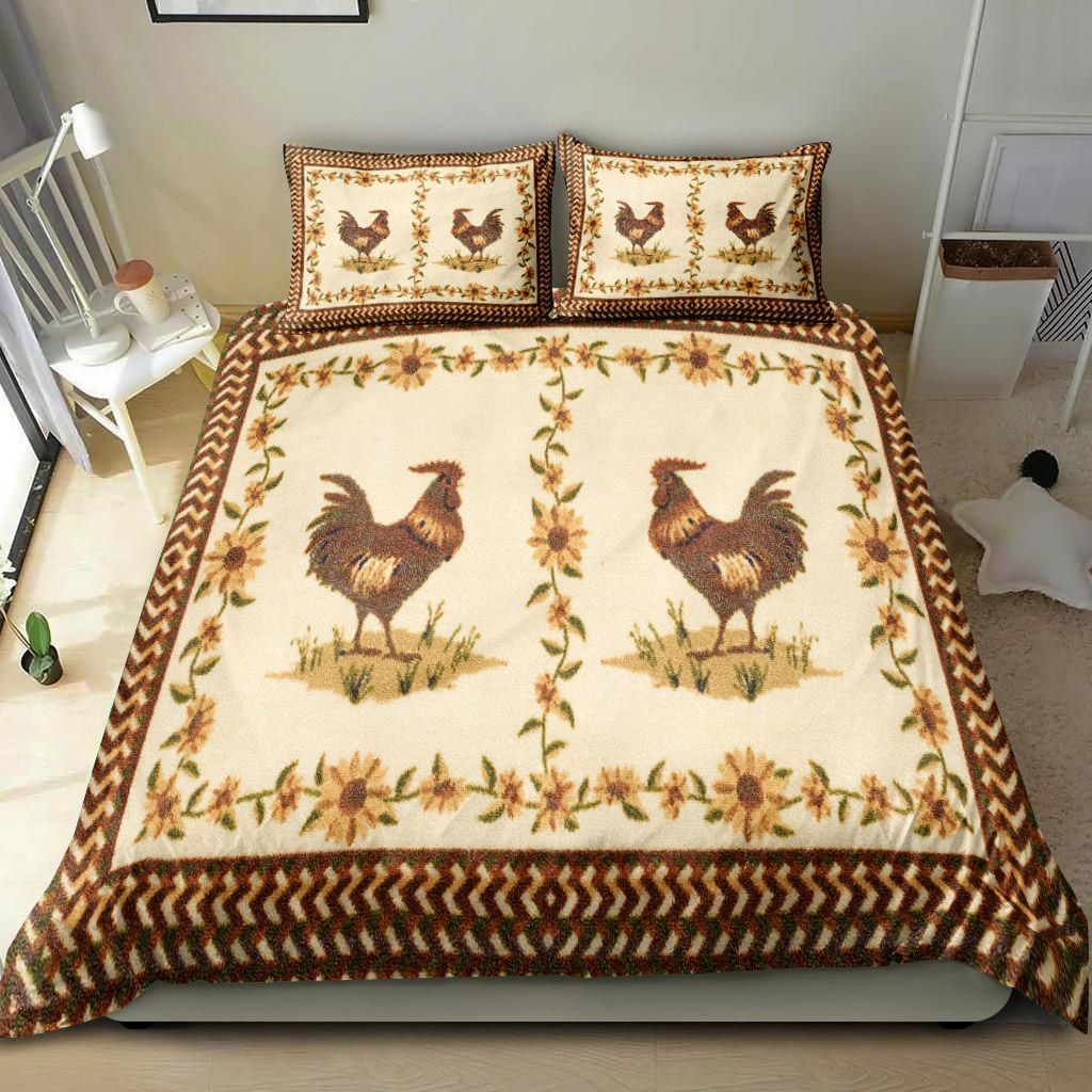 Rooster Pattern Bedding Set
