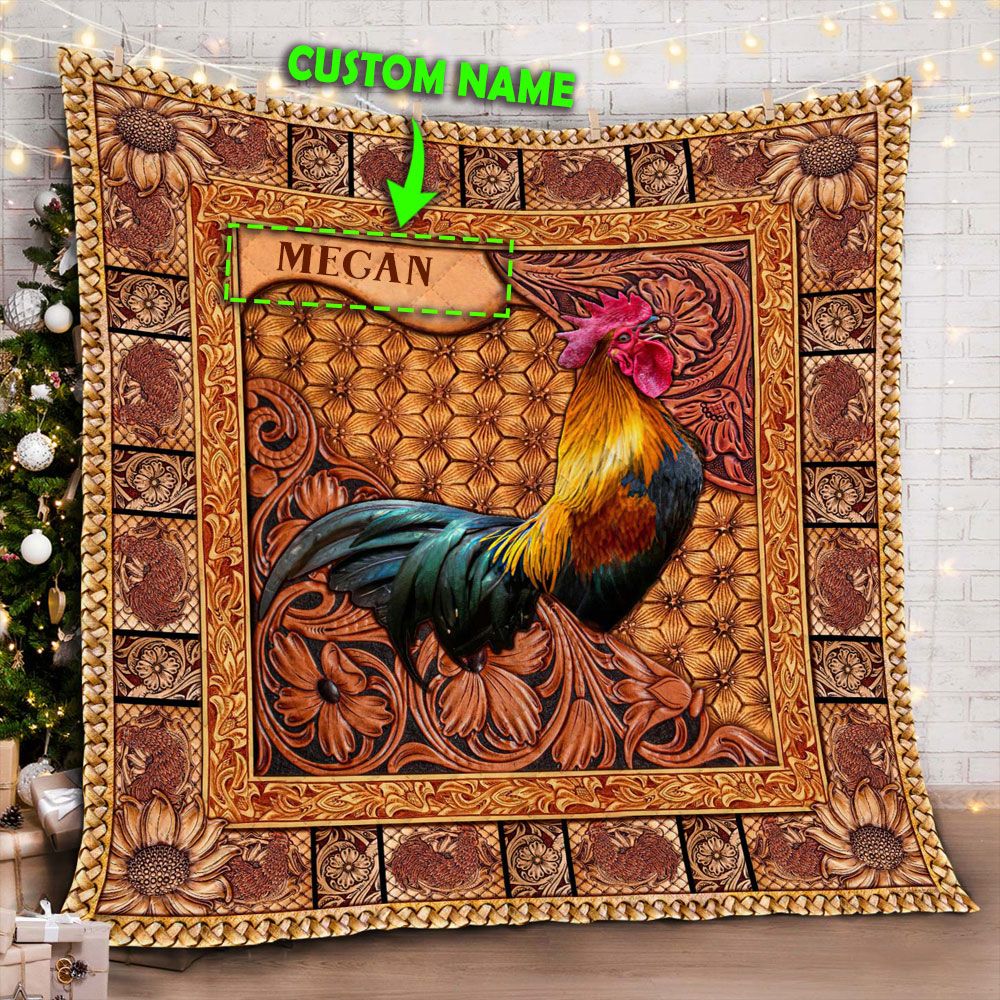 Rooster Personalized DAC1611103 Quilt Blanket