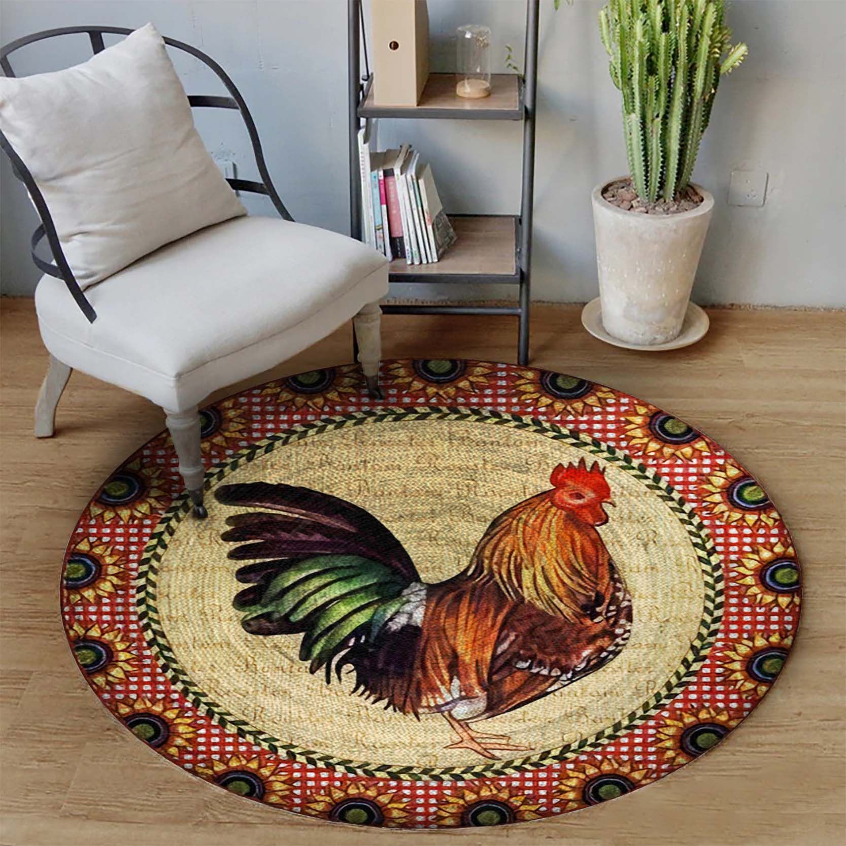 Rooster Round Carpet