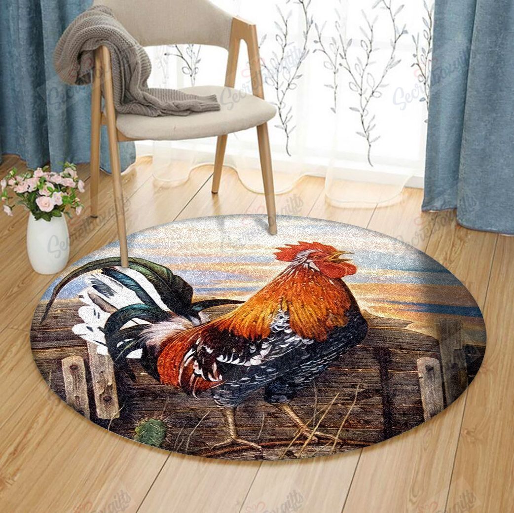 Rooster Round Carpet