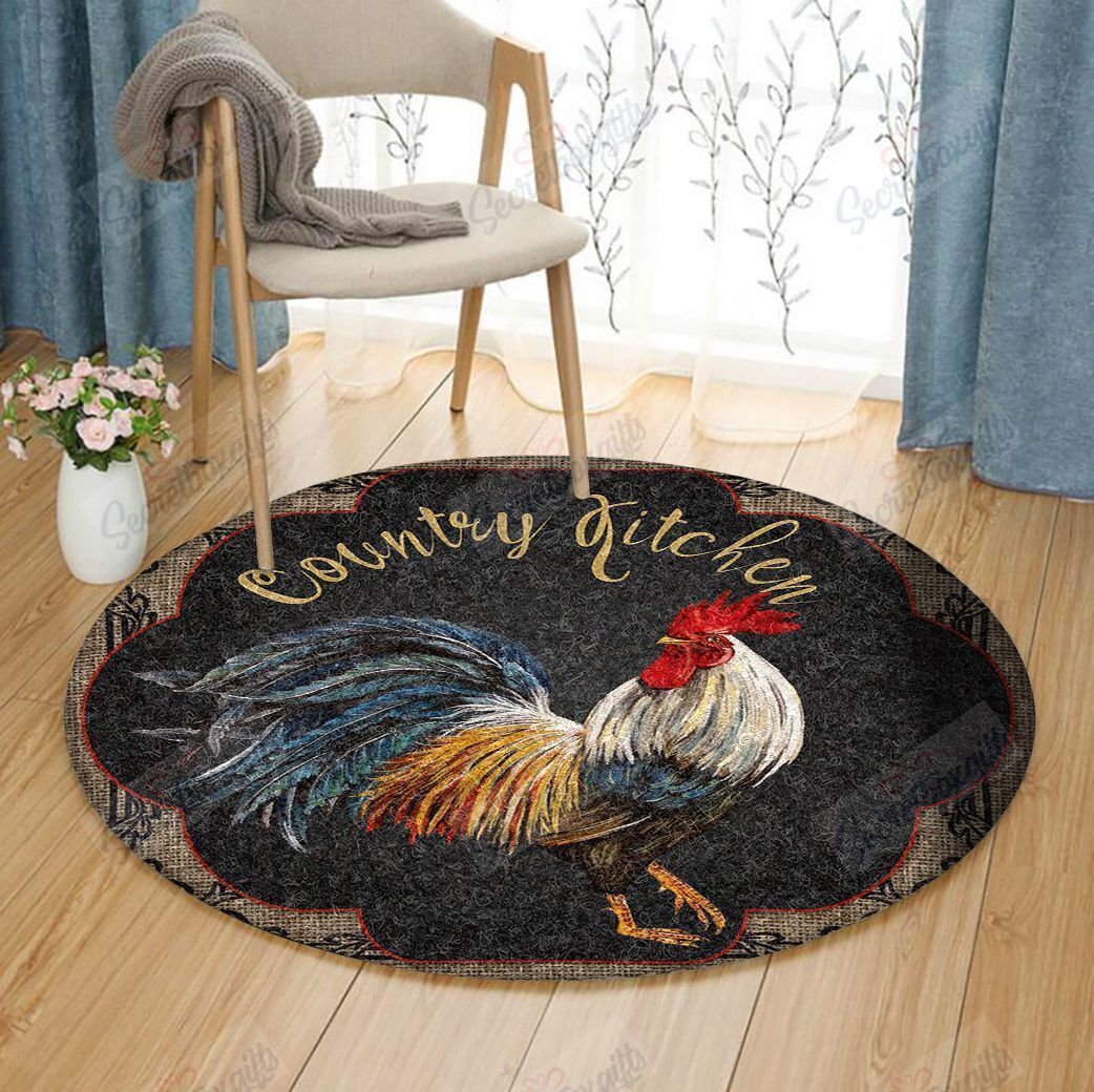 Rooster Round Carpet