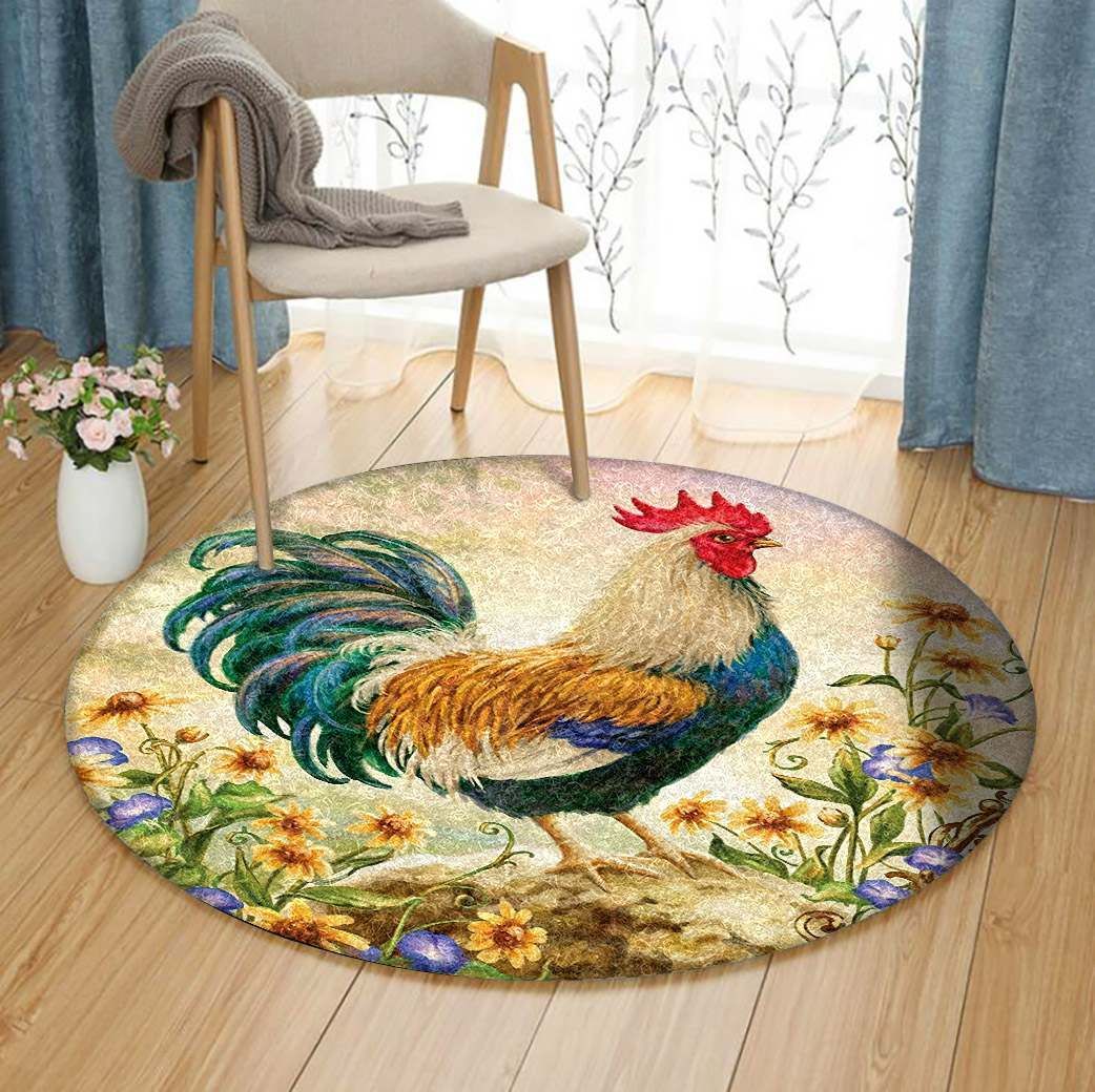 Rooster Round Carpet