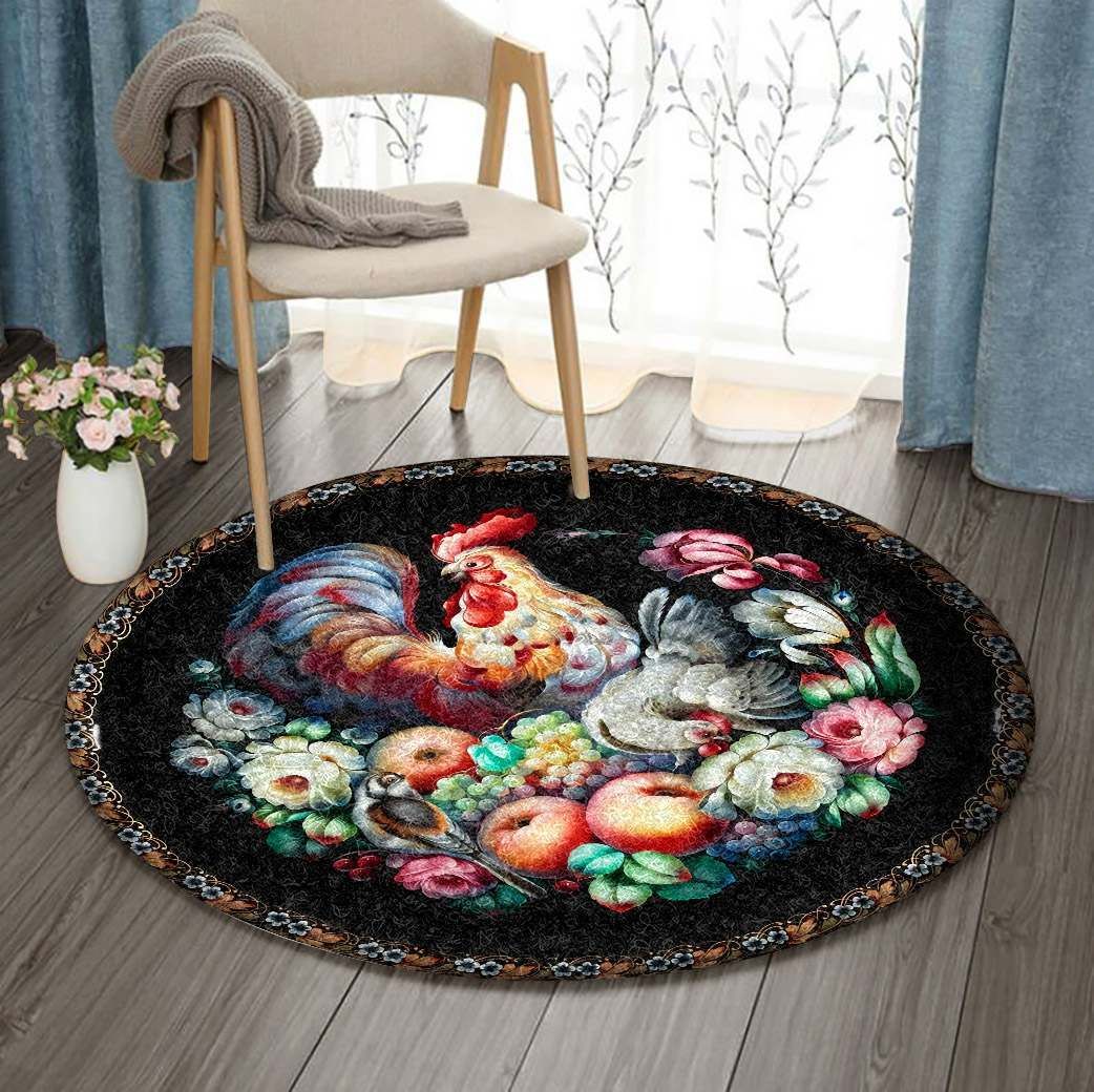 Rooster Round Carpet