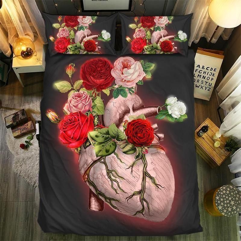 Rose Anatomy Pink Heart  Bedding Set