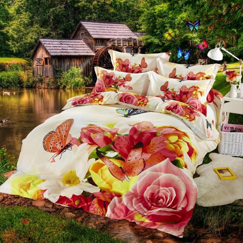 Rose And Butterfly Bedding Set