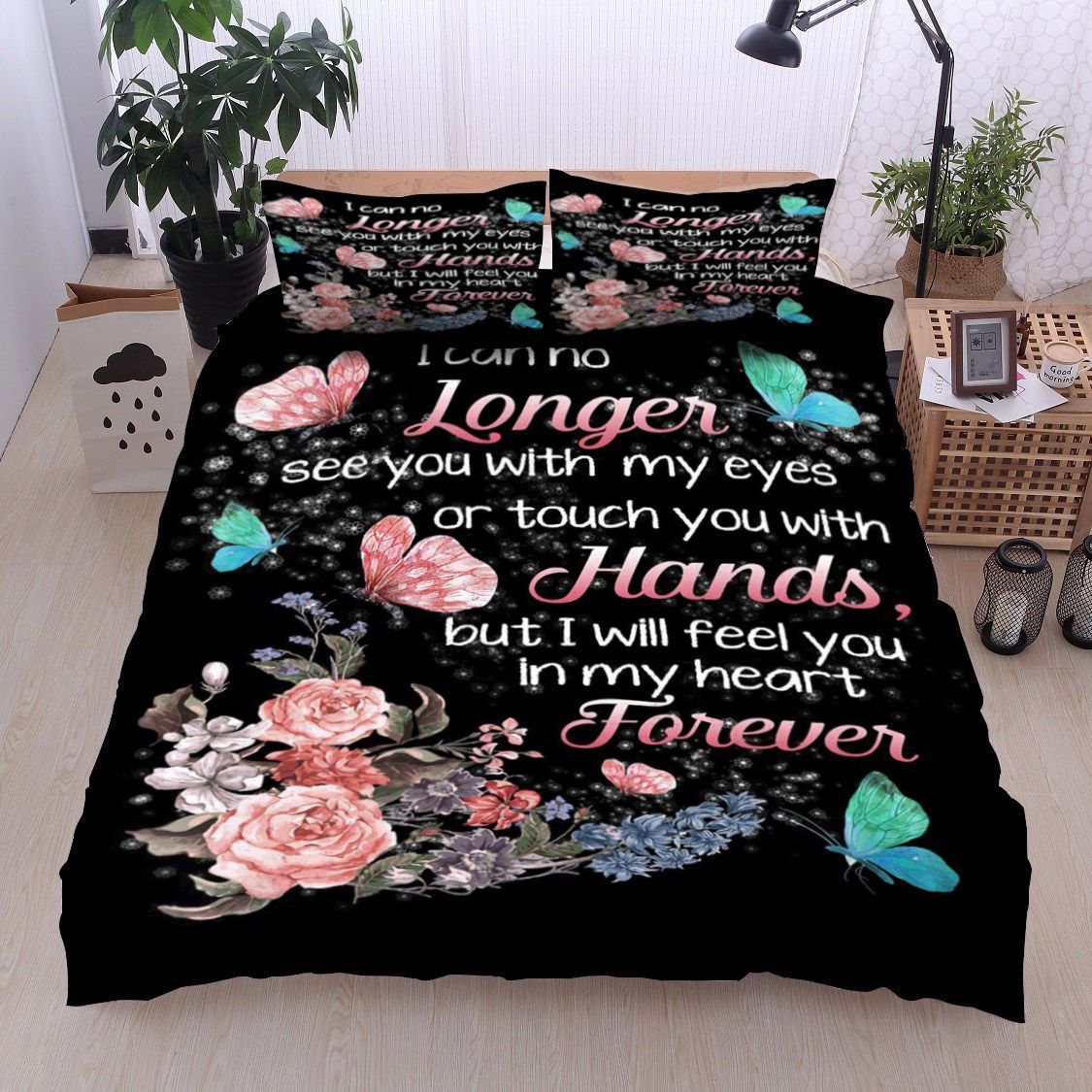 Rose Butterfly Flower Bedding Set