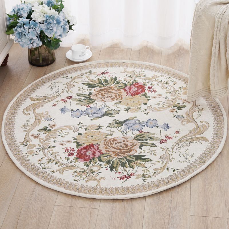 Rose Flower Round Carpet