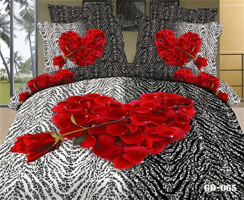 Rose Heart Valentine Bedding Set