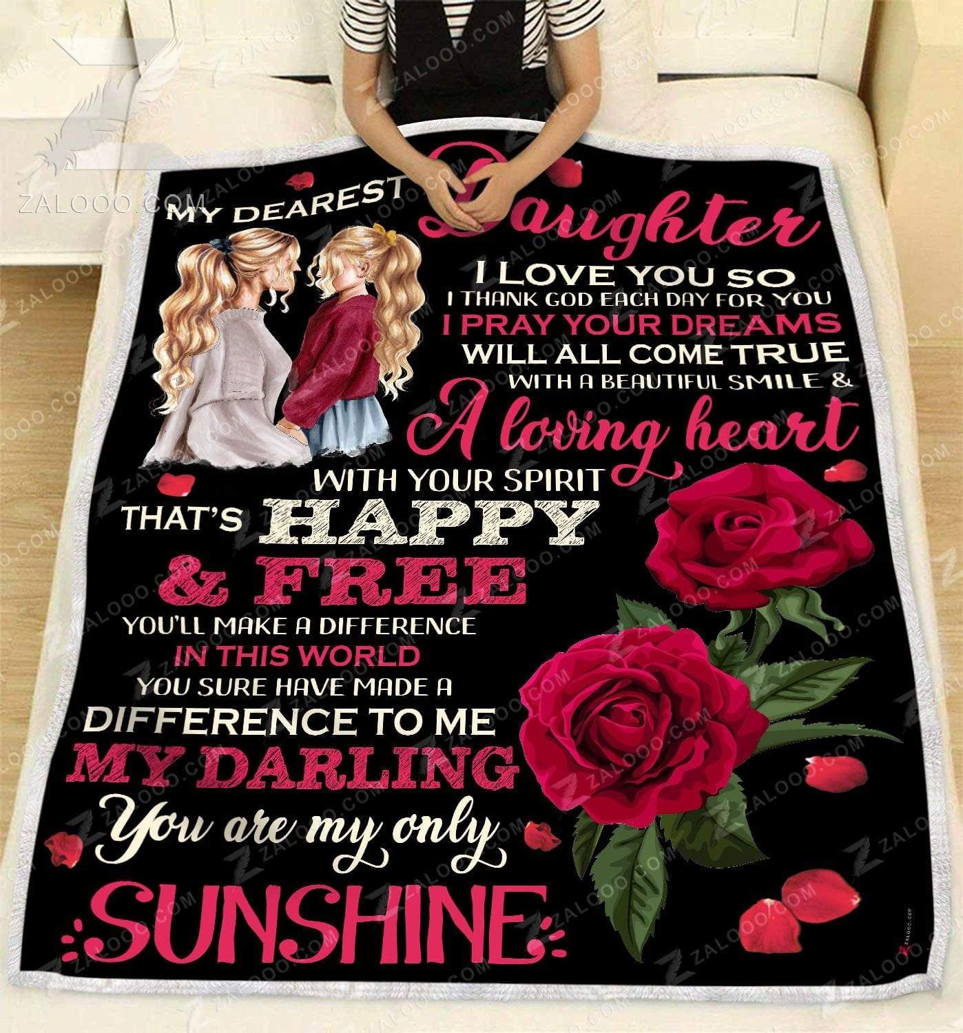 Rose My Dearest Daughter That Is Happy And Free Sherpa Fleece Blanket