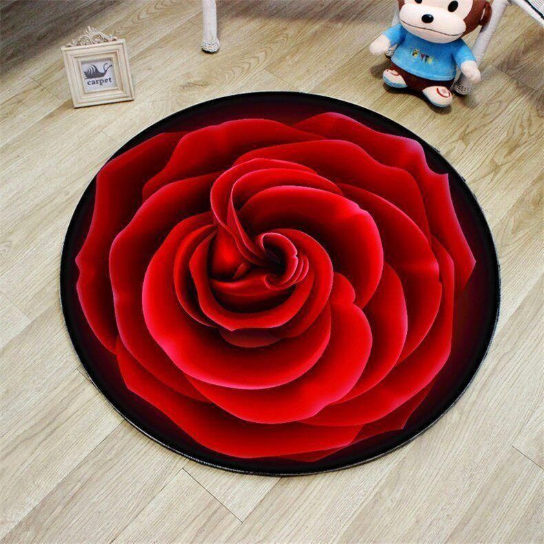 Rose Red Round Carpet