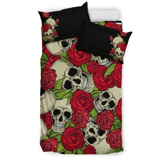 Rose Skull Bedding Set