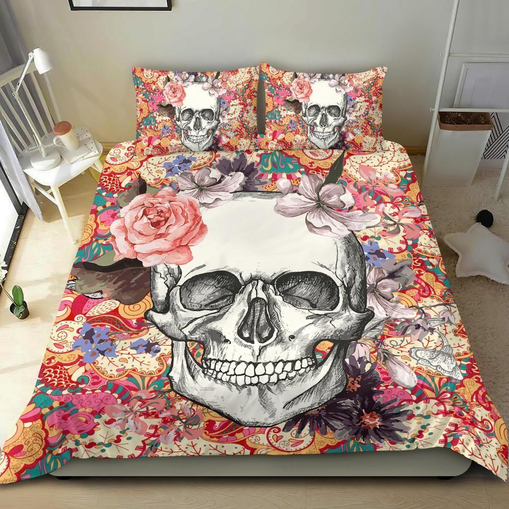 Rose Skull Bedding Set