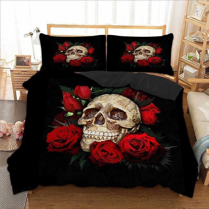 Rose Skull Bedding Set