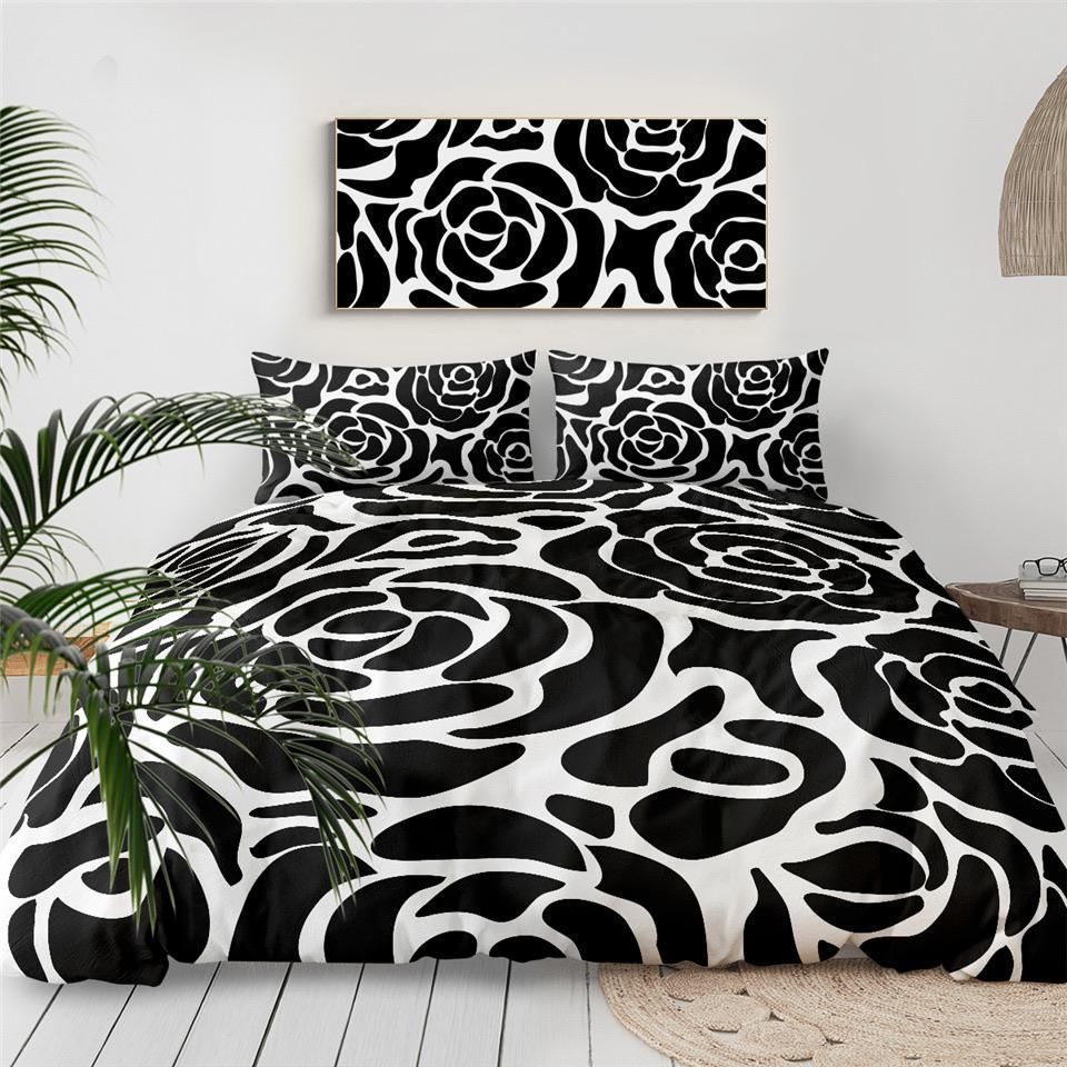Rose Stencil Bedding Set