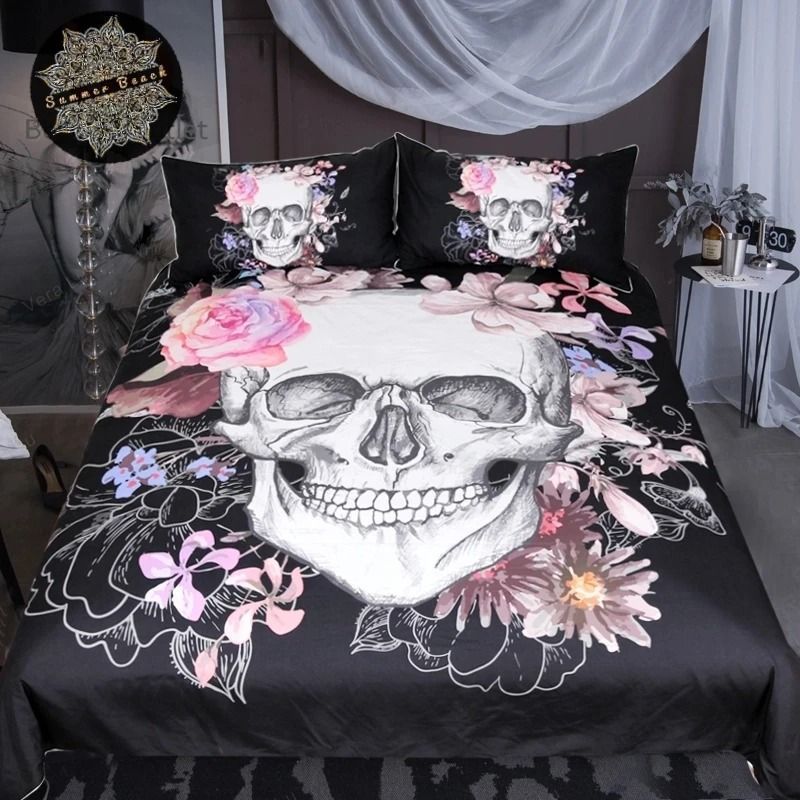 Rose Sugar Skull Bedding Set