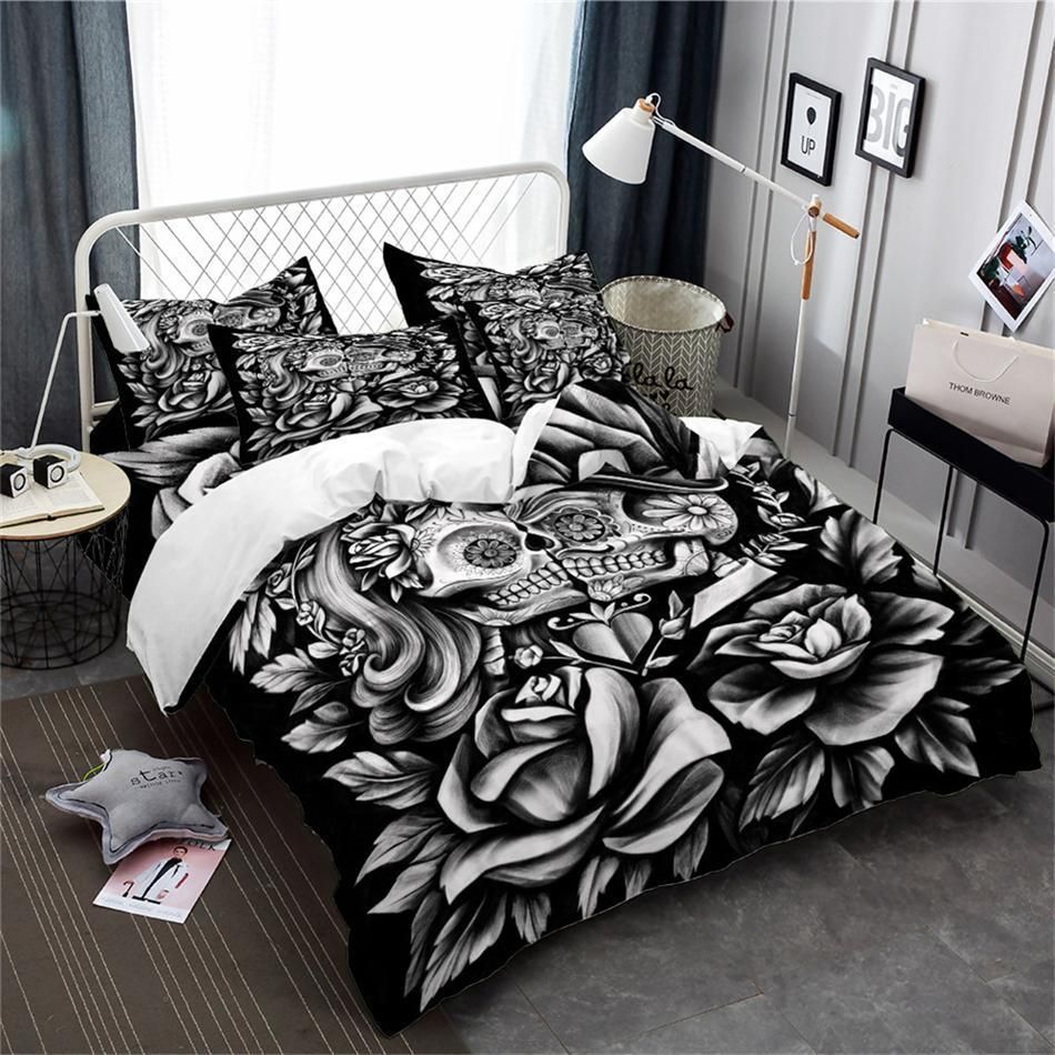 Rose Sugar Skull Bedding Set