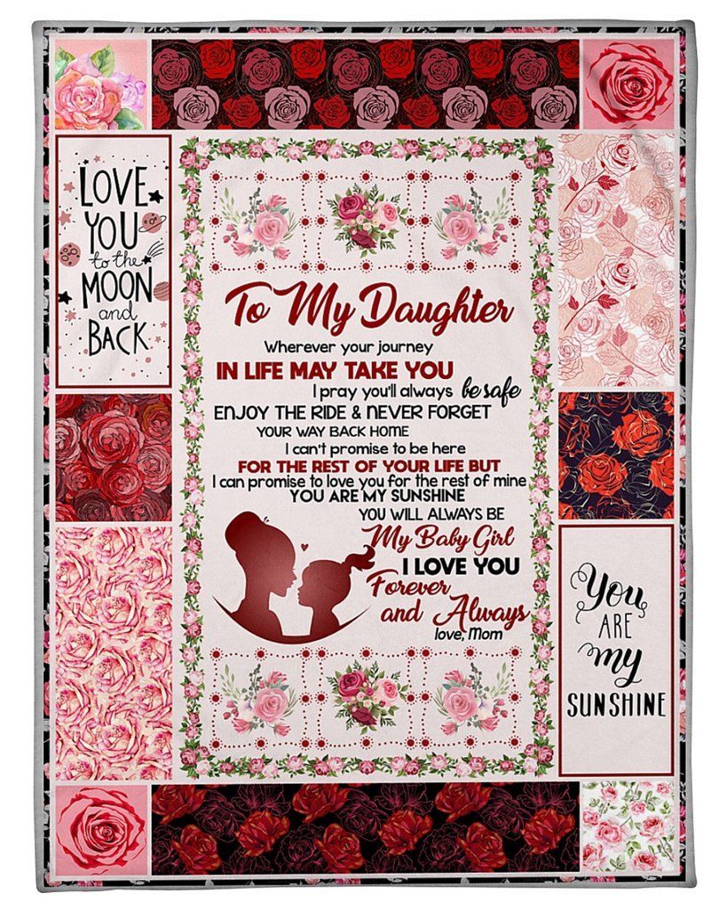 Rose To My Daughter Sherpa Fleece Blanket