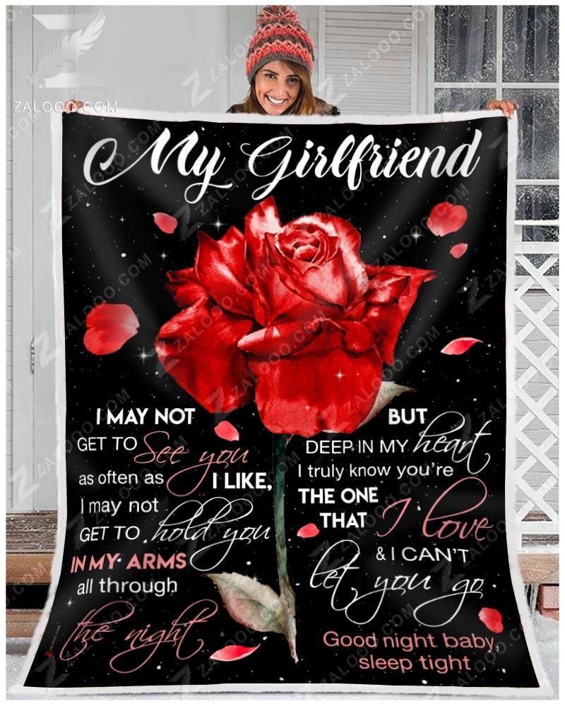 Rose To My Girlfriend I May Not Sherpa Fleece Blanket