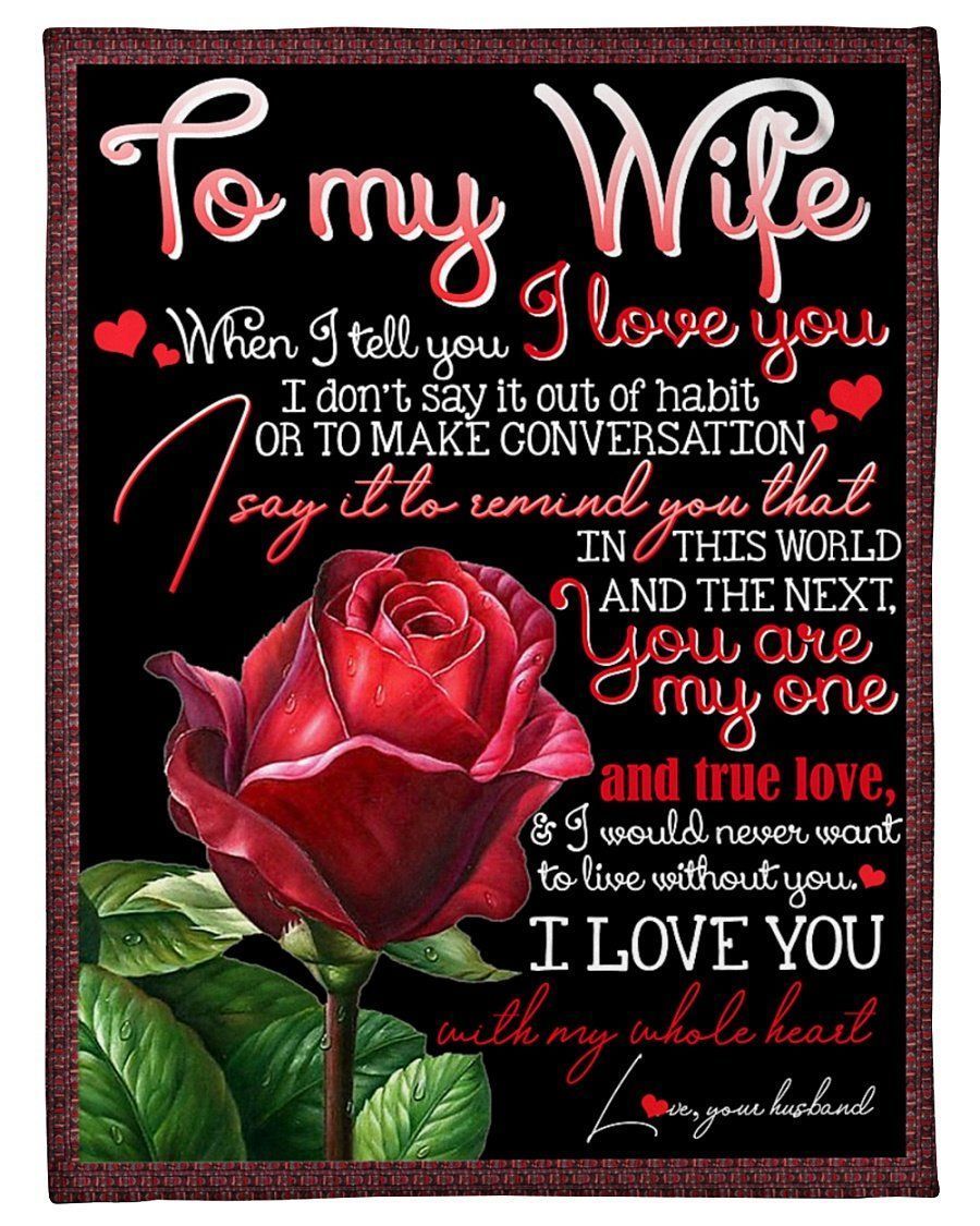 Rose To My Wife I Love You Trending For Family Fleece Blanket
