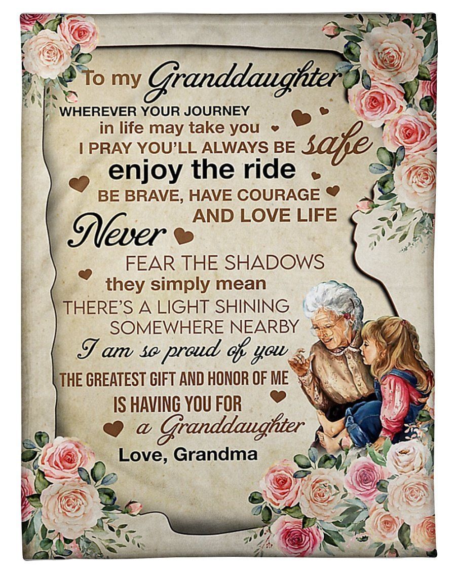 Roses Never Fear The Shadows Grandma To Granddaughter Fleece Blanket Fleece Blanket