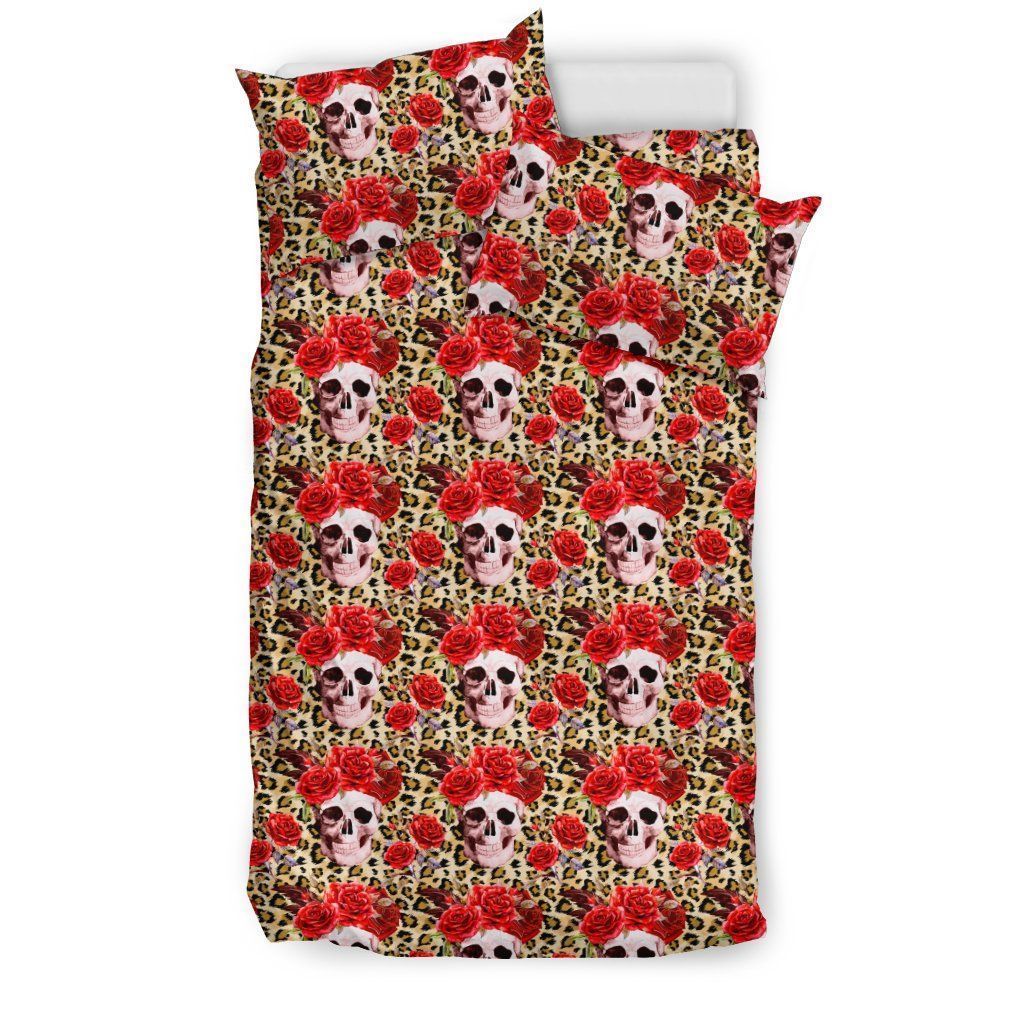 Roses Skull Pattern Bedding Set