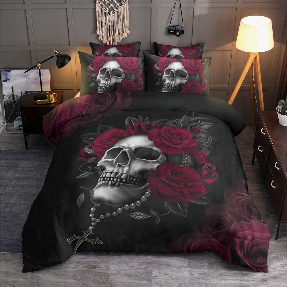 Roses Skull Bedding Set
