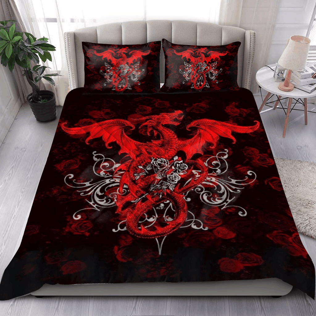 Rosy Celtic Dragon Bedding Set
