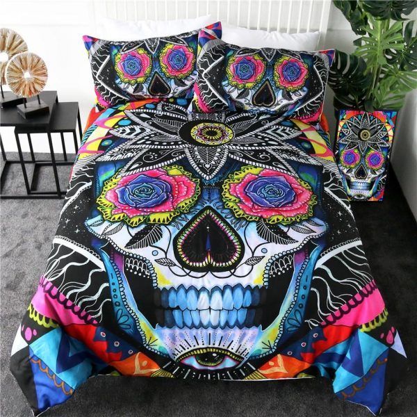 Rosy Eyes Skull Bedding Set