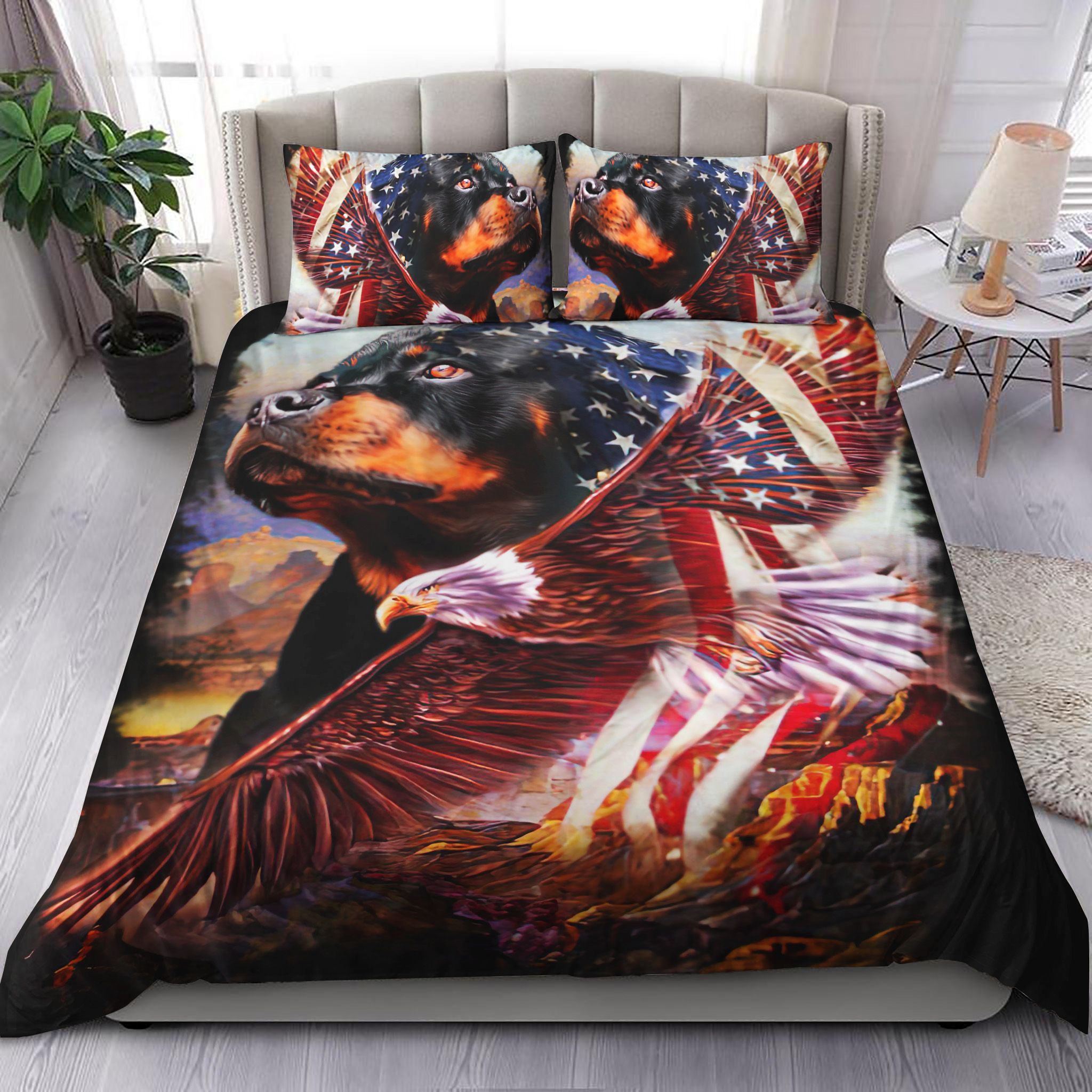 Rottweiler American Patriot Bedding Set