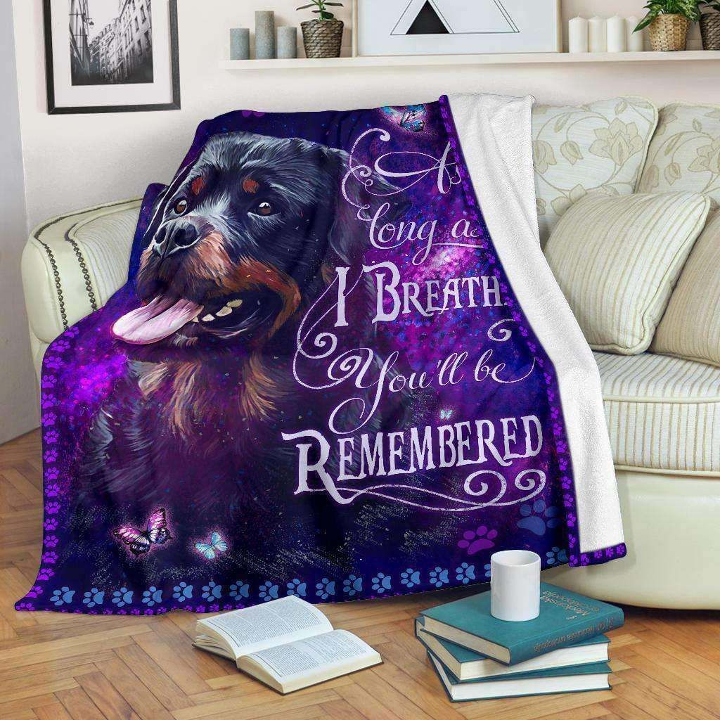 Rottweiler – As Long As I Breathe Fleece Blanket