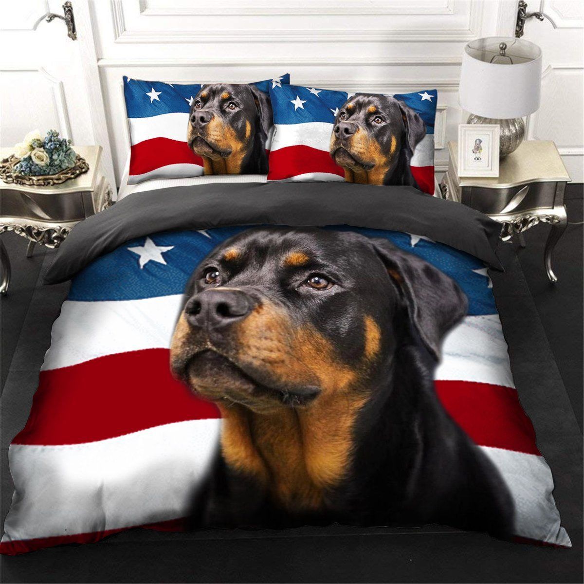 Rottweiler Beautiful Flag Bedding Set