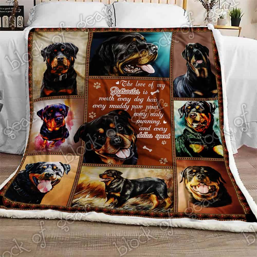 Rottweiler Sherpa Fleece Blanket