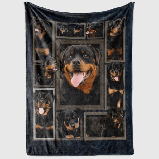 Rottweiler Dog Sherpa Fleece Blanket
