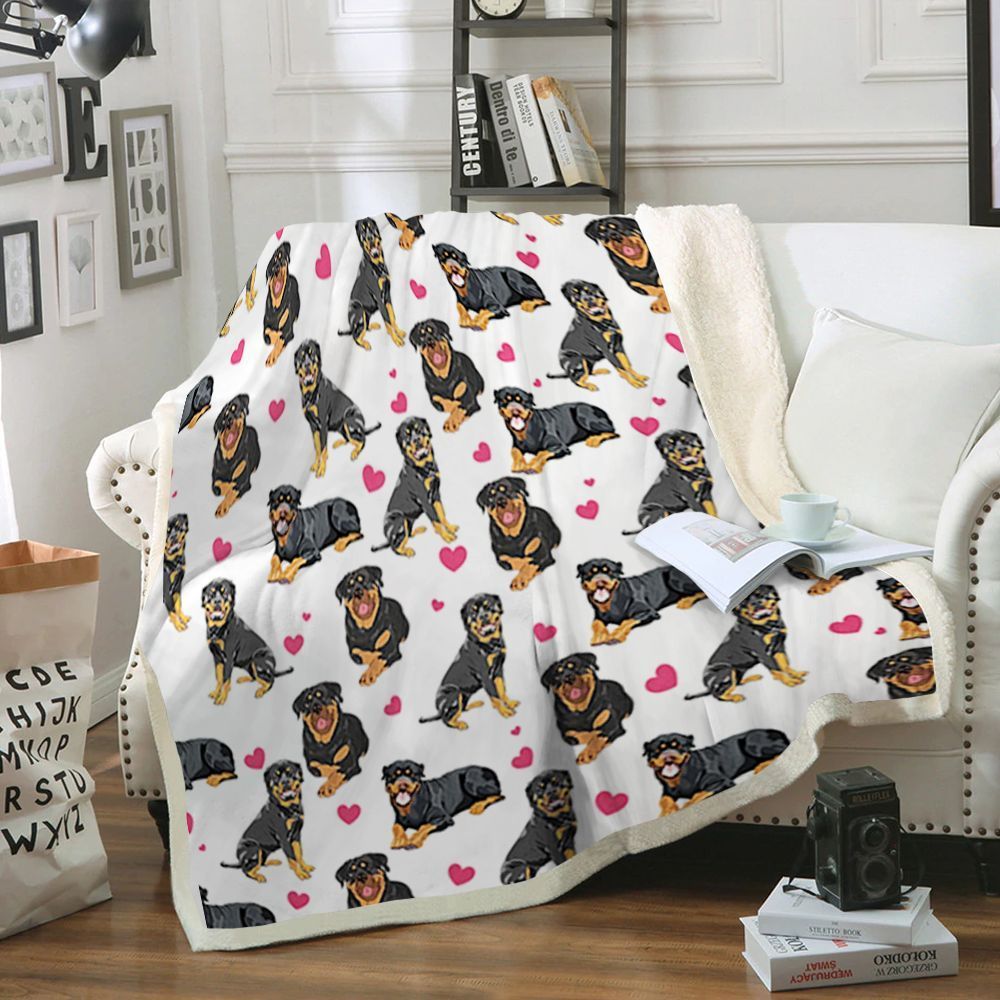 Rottweiler Dog Sherpa Fleece Blanket