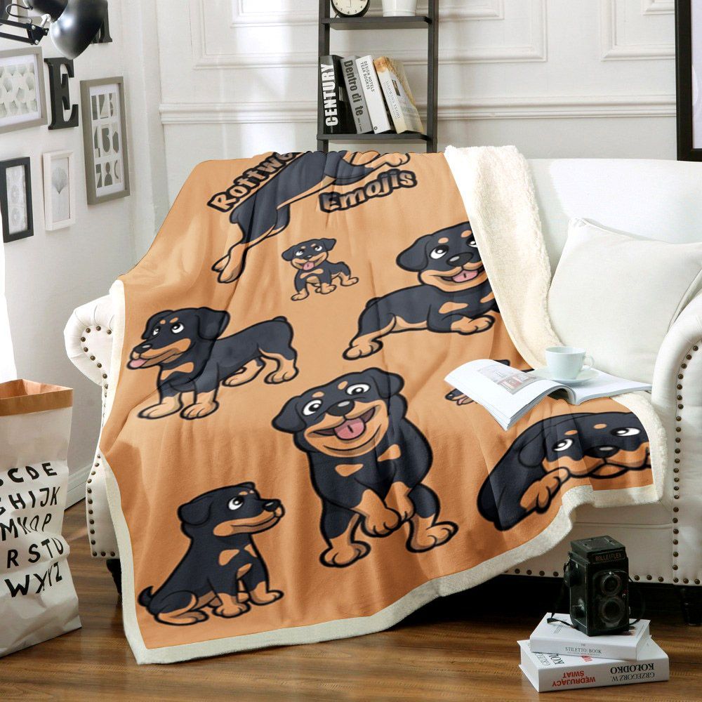 Rottweiler Dog Sherpa Fleece Blanket