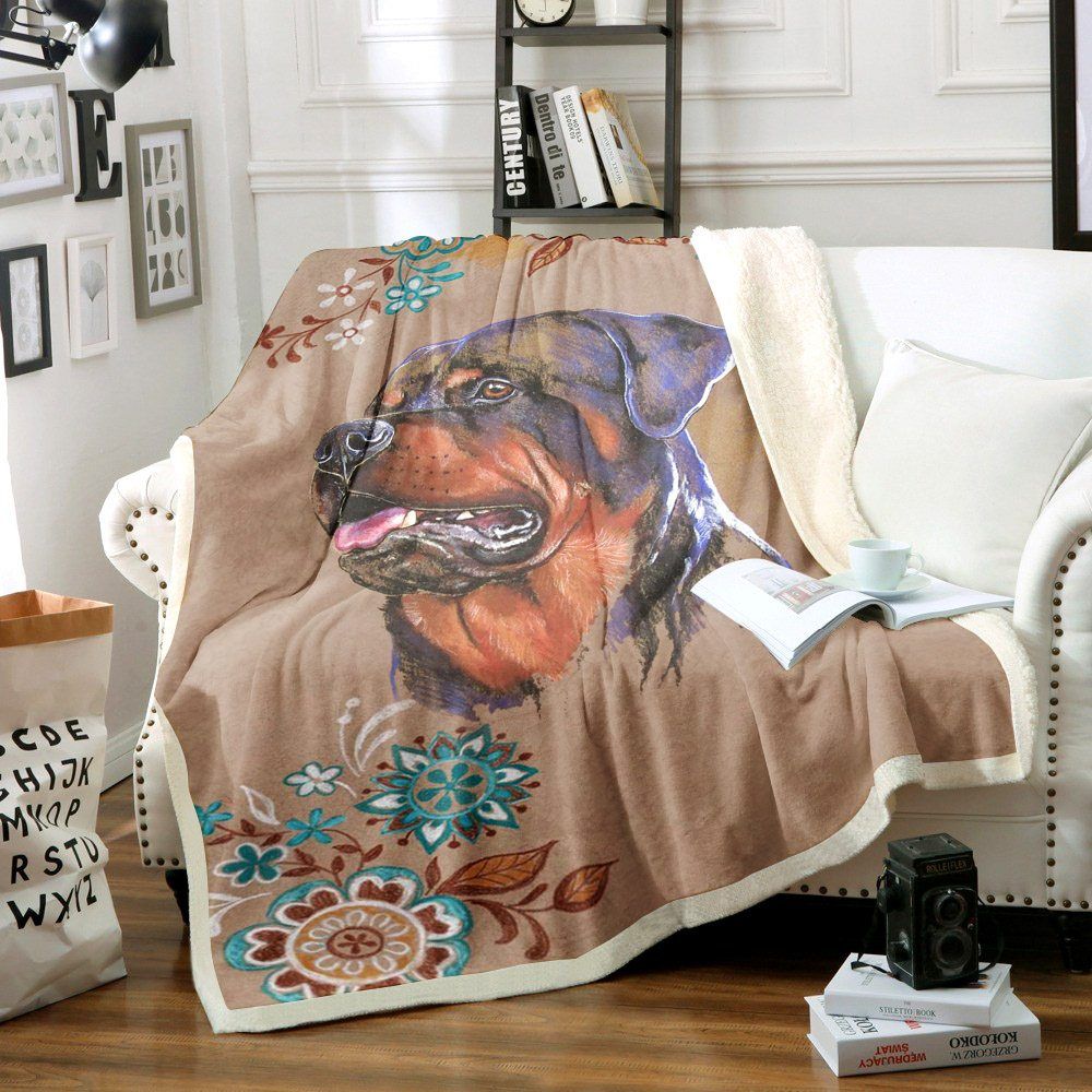 Rottweiler Dog Sherpa Fleece