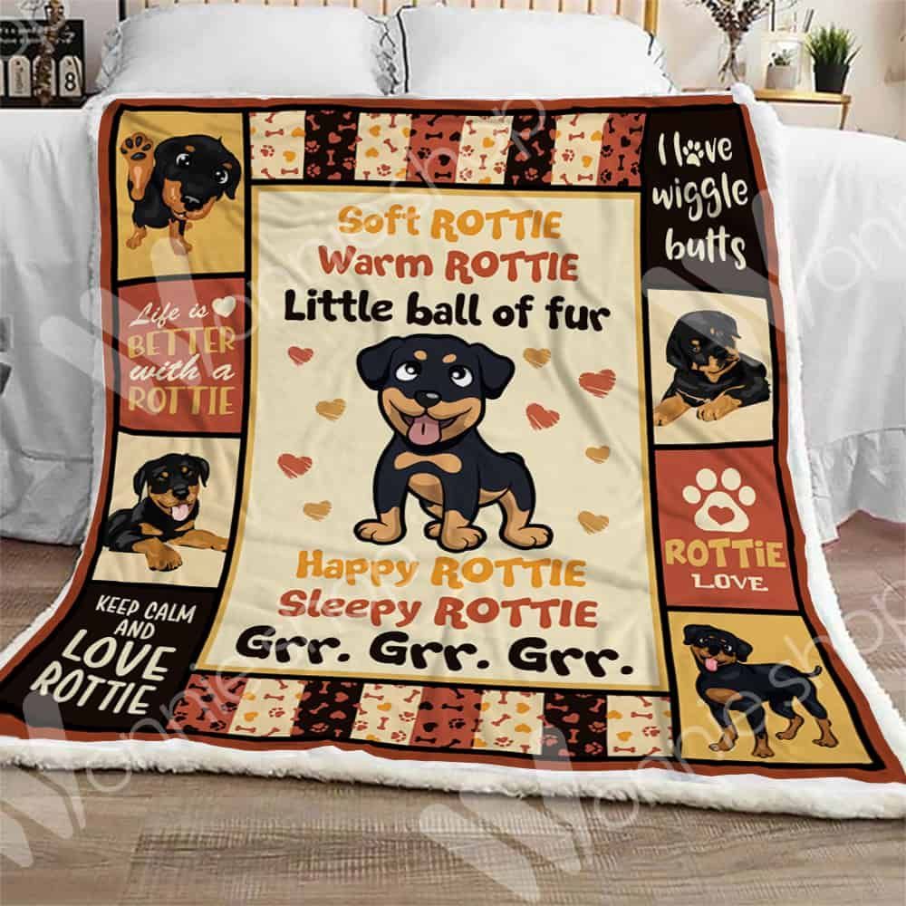 Rottweiler Dog Life Is Better With A Rottie Sherpa Fleece Blanket