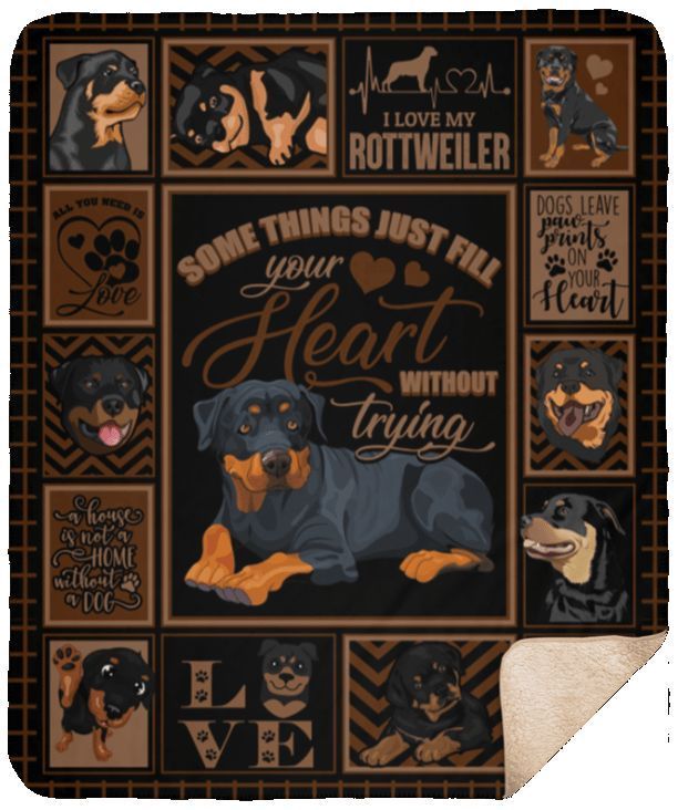 Rottweiler Dogs Sherpa Fleece Blanket